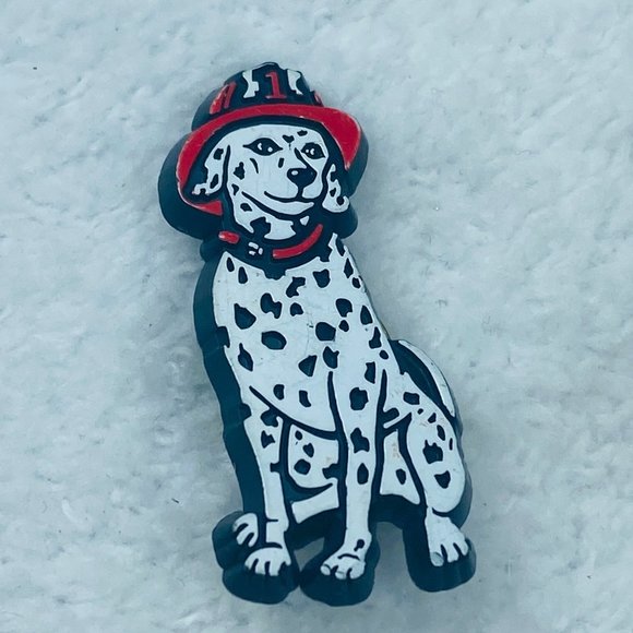 Firehouse Dalmation Dog Fire Hat Tie Tack Lapel Pin Jewelry Brooch Plastic - Picture 5 of 10